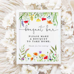 Poster Panneau du bar à fleurs Fleur sauvage coloré