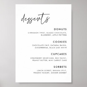 Poster Panneau du bar-dessert minimaliste Mariage moderne