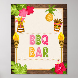 Poster Panneau du Bar Luau BBQ