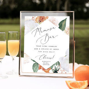 Poster Panneau du bar Mimosa Boho Blooms