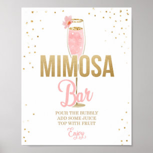 Poster Panneau du bar Mimosa Brunch et Fête des mariées B