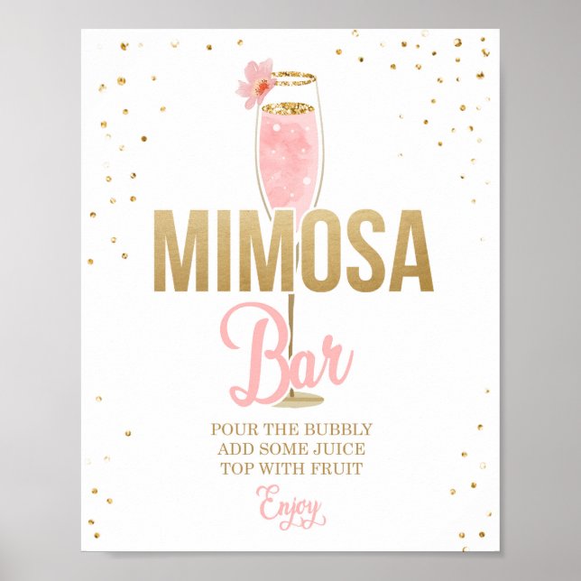 Poster Panneau du bar Mimosa Brunch et Fête des mariées B (Devant)