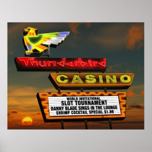 Poster Panneau du casino Thunderbird Las Vegas Retro Post