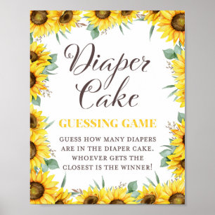 Poster Panneau du jeu Baby shower tournesol