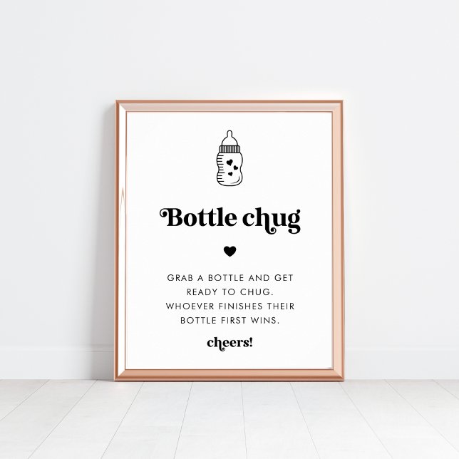Poster Panneau du jeu de Baby shower de bouteille de rétr (Créateur téléchargé)