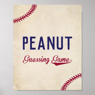 Poster Panneau du jeu de baseball à thème Baby shower ara