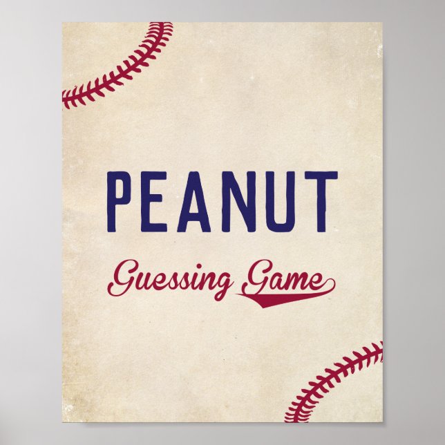 Poster Panneau du jeu de baseball à thème Baby shower ara (Devant)