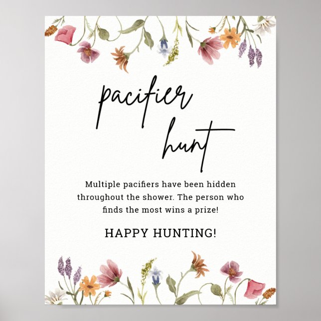 Poster Panneau du jeu de chasse Fleur sauvage de printemp (Devant)