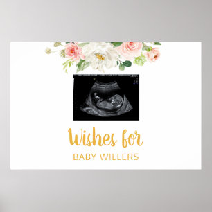 Poster Panneau du livre d'invité baby shower, Sonogramme 