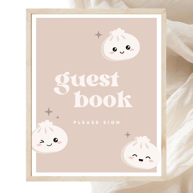 Poster Panneau du livre d'invité Little Dumpling Bao Dim  (Créateur téléchargé)