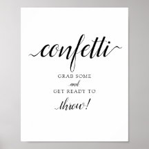Panneau du Mariage de calligraphie "Confetti"