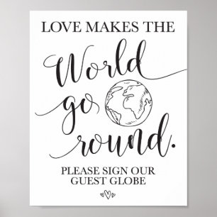 Poster Panneau du Mariage du Globe invité
