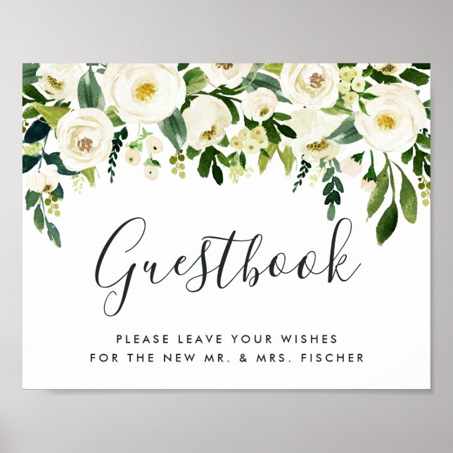 Poster Panneau du Mariage floral Alabaster (Devant)