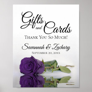 Poster Panneau du Mariage Royal Purple Rose Cadeaux et Ca