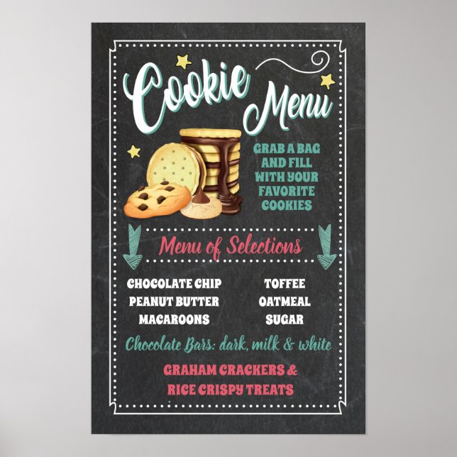 Poster Panneau du menu de la barre de cookies (Devant)