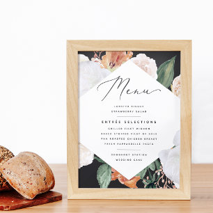 Poster Panneau du menu Mariage Boho Blooms
