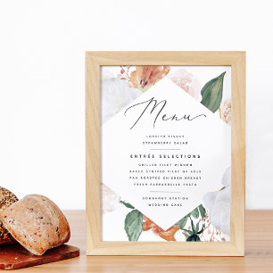 Poster Panneau du menu Mariage Boho Blooms