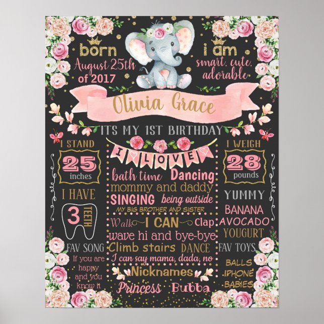 Poster Panneau du premier anniversaire de la florale de l (Devant)