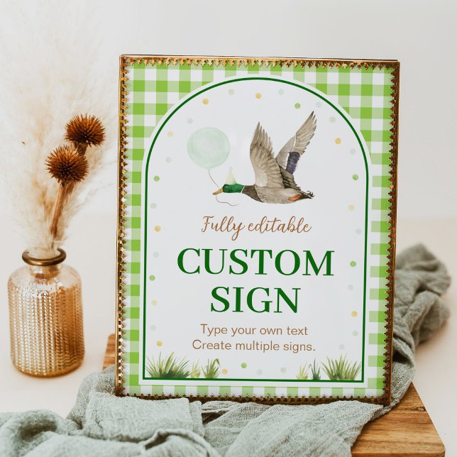 Poster Panneau d'une table d'anniversaire de canard chanc (Créateur téléchargé)