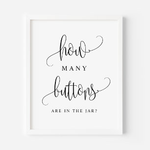 Poster Panneau écriture noire Combien de boutons y a-t-il