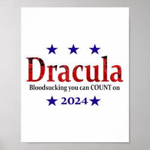 Poster Panneau Électoral Dracula 2024 - Halloween Drôle E