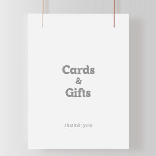 Poster Panneau élégant de cartes et cadeaux formels minim