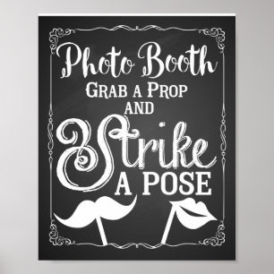 Poster Panneau élégant de photomaton de mariage