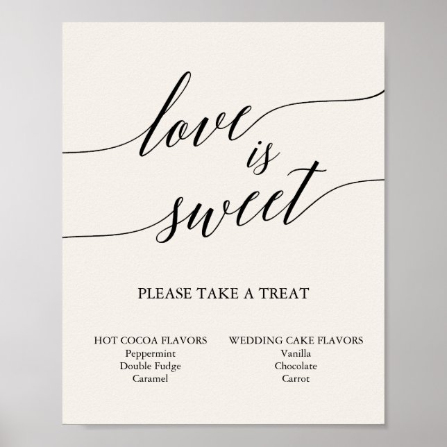 Poster Panneau élégant en calligraphie noire sur fond crè (Devant)