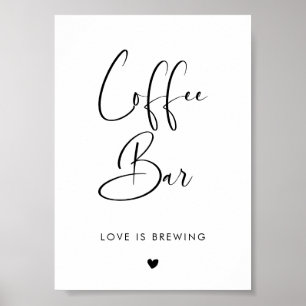 Poster Panneau élégant et moderne Black and White Coffee