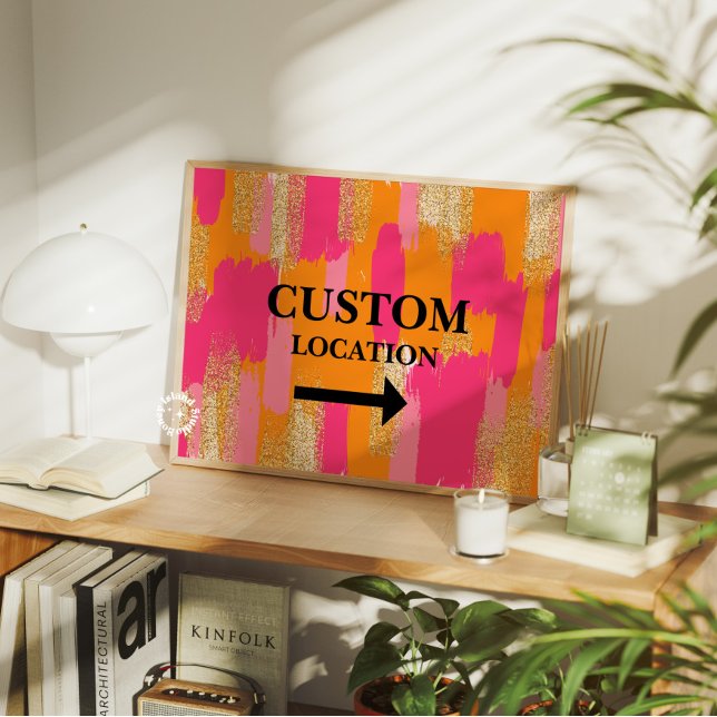 Poster Panneau Emplacement personnalisé Décor de dortoir  (Custom Location Sign Preppy Dorm Decor)