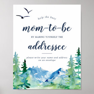 Poster Panneau Enveloppe du Baby shower Rocky Mountain