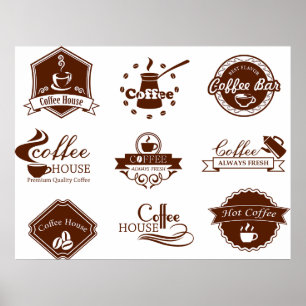Poster Panneau Étiquette de la cafétéria