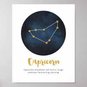 Poster Panneau étoile Capricorne imprimé