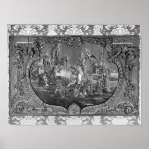 Poster Panneau extérieur avec sujet chinois, c.1730
