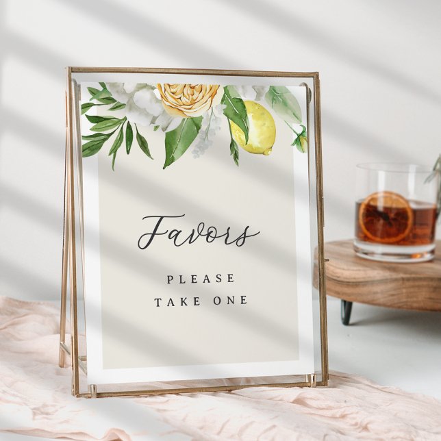 Poster Panneau Fête des mariées citron Favoriser table (Créateur téléchargé)