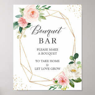 Poster Panneau Fête des mariées Flore rose pâle