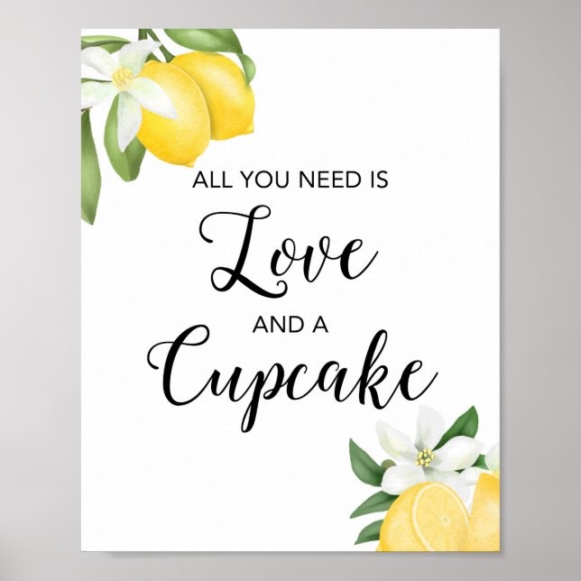 Poster Panneau Fête des mariées Lemon Love & Cupcake (Devant)