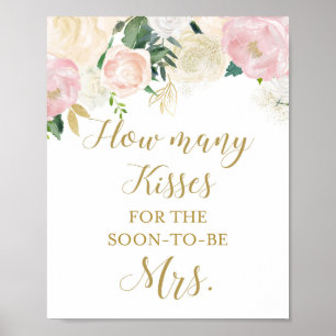 Poster Panneau Fête des mariées rose et or