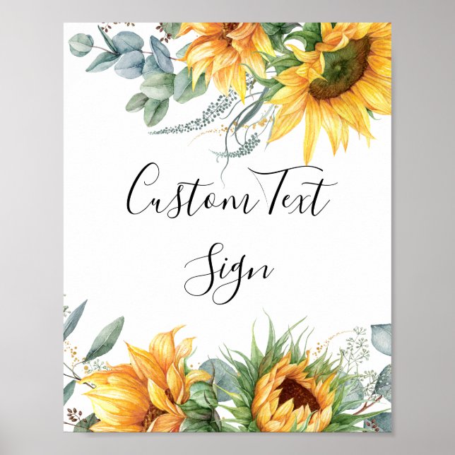 Poster Panneau Fête des mariées tournesol (Devant)