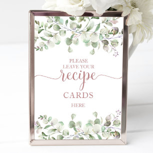 Poster Panneau Fête des mariées verte Recette Cartes