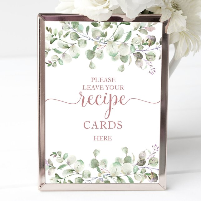 Poster Panneau Fête des mariées verte Recette Cartes (Créateur téléchargé)