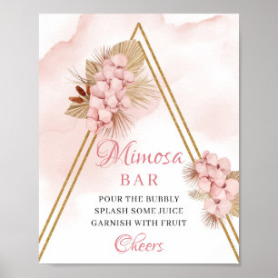 Poster Panneau Feuilles de palmier séché Flush Mimosa Bar