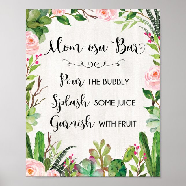 Poster Panneau Fiesta Baby shower Mimosa Bar Momosa (Devant)