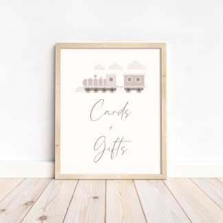 Poster Panneau Filles roses Train Cartes d'anniversaire e