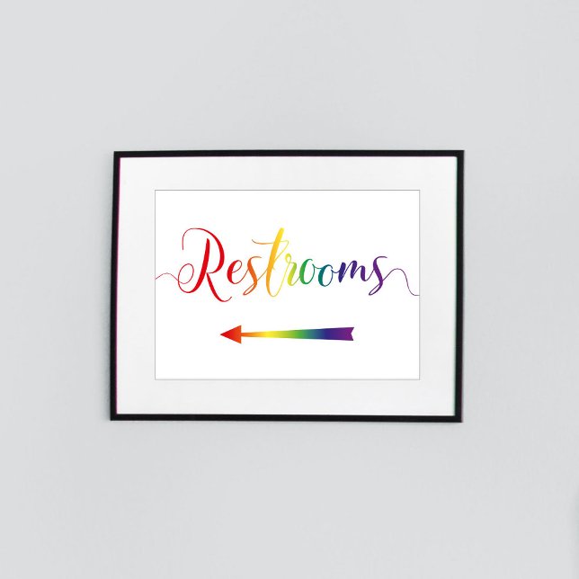 Poster Panneau Flèche gauche des toilettes de la fierté L (Créateur téléchargé)