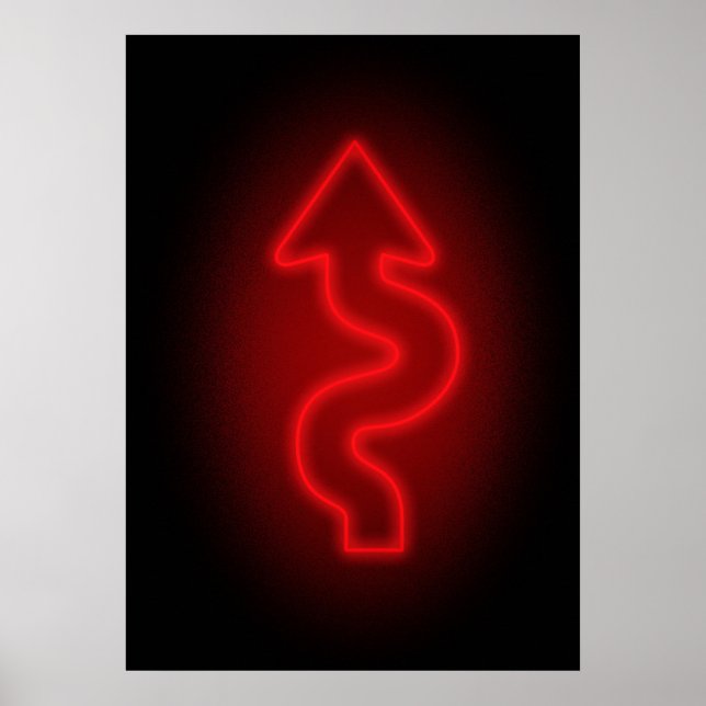Poster Panneau fléché néon (Devant)