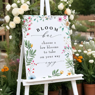 Poster Panneau fleur sauvage à fleur ou à barre de fleurs