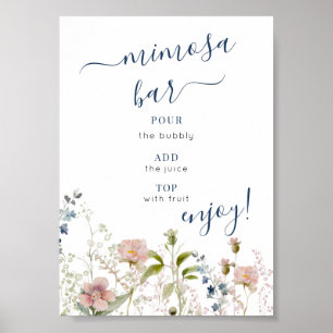 Poster Panneau Fleur sauvage aquarelle Floral Mimosa Bar