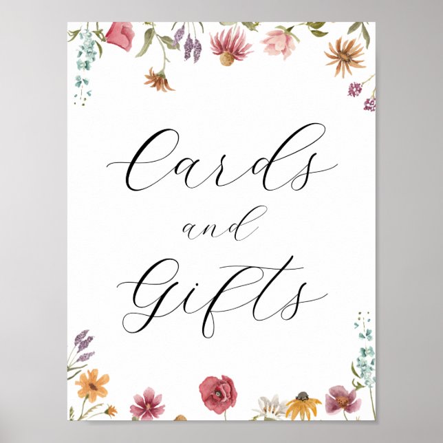 Poster Panneau fleur sauvage en fleurs Cartes et Cadeaux (Devant)