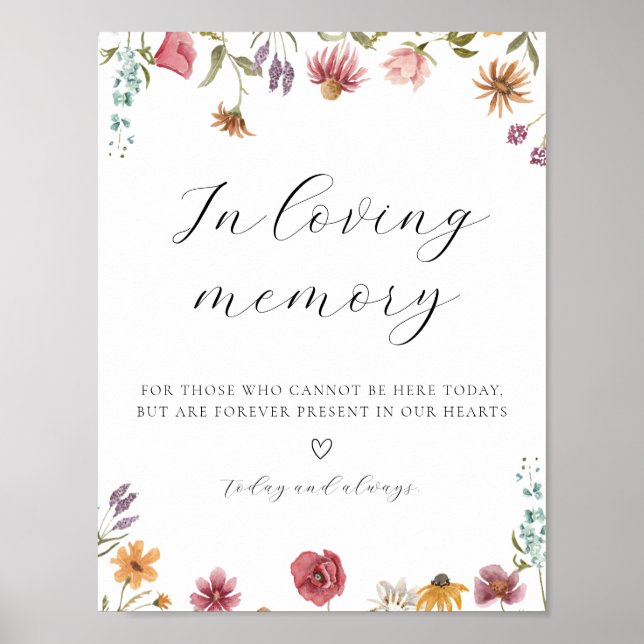 Poster Panneau Fleur Sauvage En Mémoire Affectueuse (Devant)